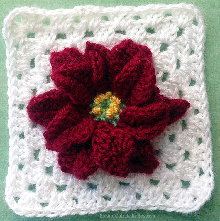 Magic Poinsettia Granny Square Ornament Pattern Baking Outside The Box